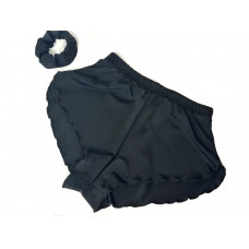 Black classic shorts for TWERK + hair tie