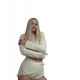 Комплект TWERK "Nude Lace" – Комплект з мережива Nude Lace — комплект для тверку з бежевого мережива (топ + шорти)