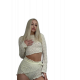 Комплект TWERK "Nude Lace" – Комплект з мережива Nude Lace — комплект для тверку з бежевого мережива (топ + шорти)