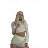 Nude Lace - комплект для тверку з молочного мережива (топ + шорти)