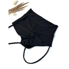 Shorts Black with straps, wide belt, Push-Up, art. 1229