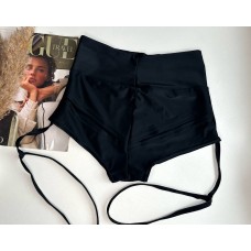 Shorts for Twerk "Incendiary Dances", with slits at the back, black with straps, art. 1256