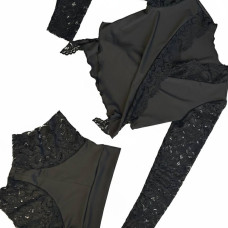 Twerk set Mystery of the Night black top and shorts with lace