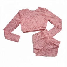 Комплект для тверка Нежный Соблазн розовый топ и шорты