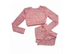 Комплект для тверку та pole dance “Ніжна Спокуса” рожевий (топ + шорти)