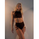 twerk outfit brown lace up push up set