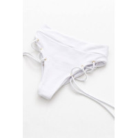 Шорти для тверку “Білий Ангел” білі трикотажні на зав’язках з люверсами