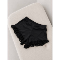 Шорты для тверка "Luna Lace" черные с рюшами из кружева
