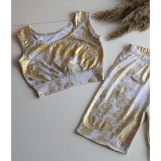 Set of shorts sports Gold + Top art.1038