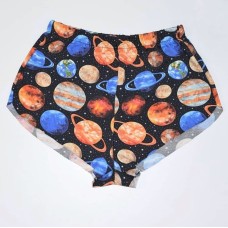 Shorts with a print of the Planet art.1094