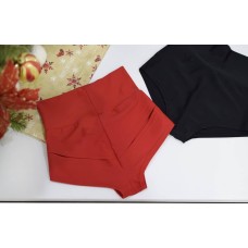 Shorts with cuts from the back, red, black, art.1124