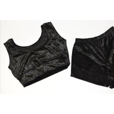 Set of Shorts + Top velours, black art.1113