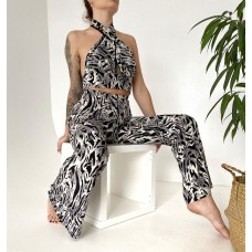 Set Top with flared pants "Wild cat" art.1197