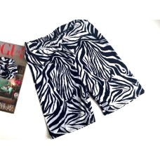 Sports shorts with a "Zebra" print, dark blue color