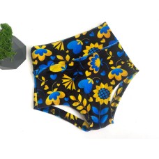 Shorts "Ukrainian Summer", high waist, wide waistband, velor art. 1215