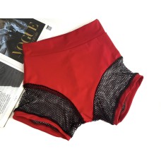 Shorts for Twerk "Red mesh" high rise, art. 1209