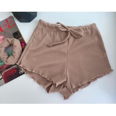 Long ruffled shorts, beige color, "Rubchik", art. 1224