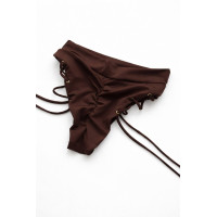 Шорти для тверку Шоколадна Спокуса, коричневі, з шнурівкою та пуш-апом