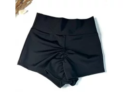 Shorts Black, high fit, wide waistband, Push-Up