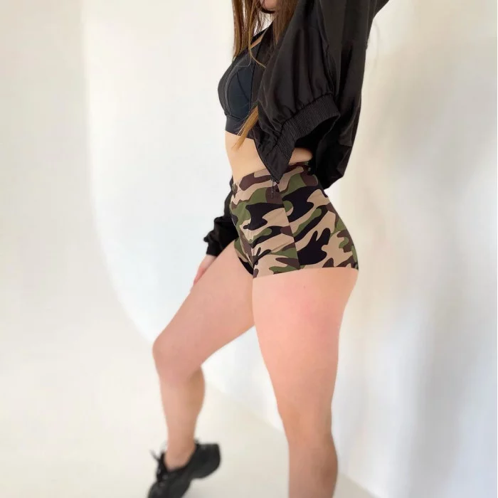 Shorts with a print Khaki camouflage art.1062